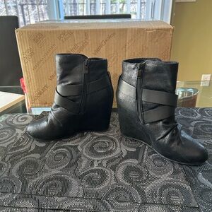 Aldo Black Ankle Booties with Strap Detail